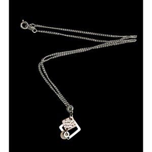 Dainty Copper & Silver Tone Geometric Pendant Necklace